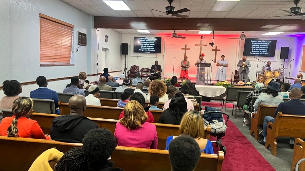 Sunday worship service at Open Door Evangelical Church